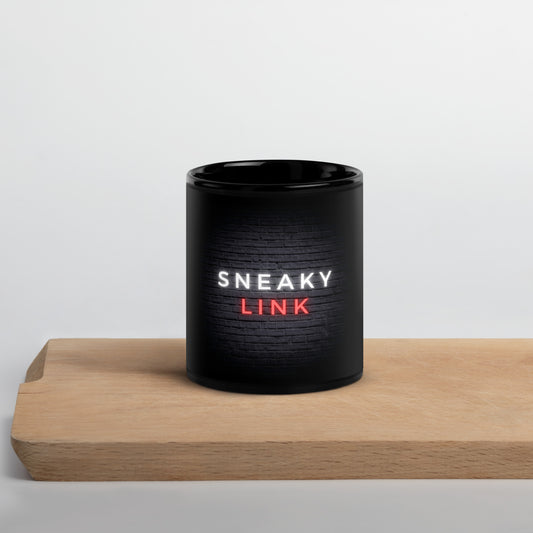 SNEAKY LINK Black Glossy Mug