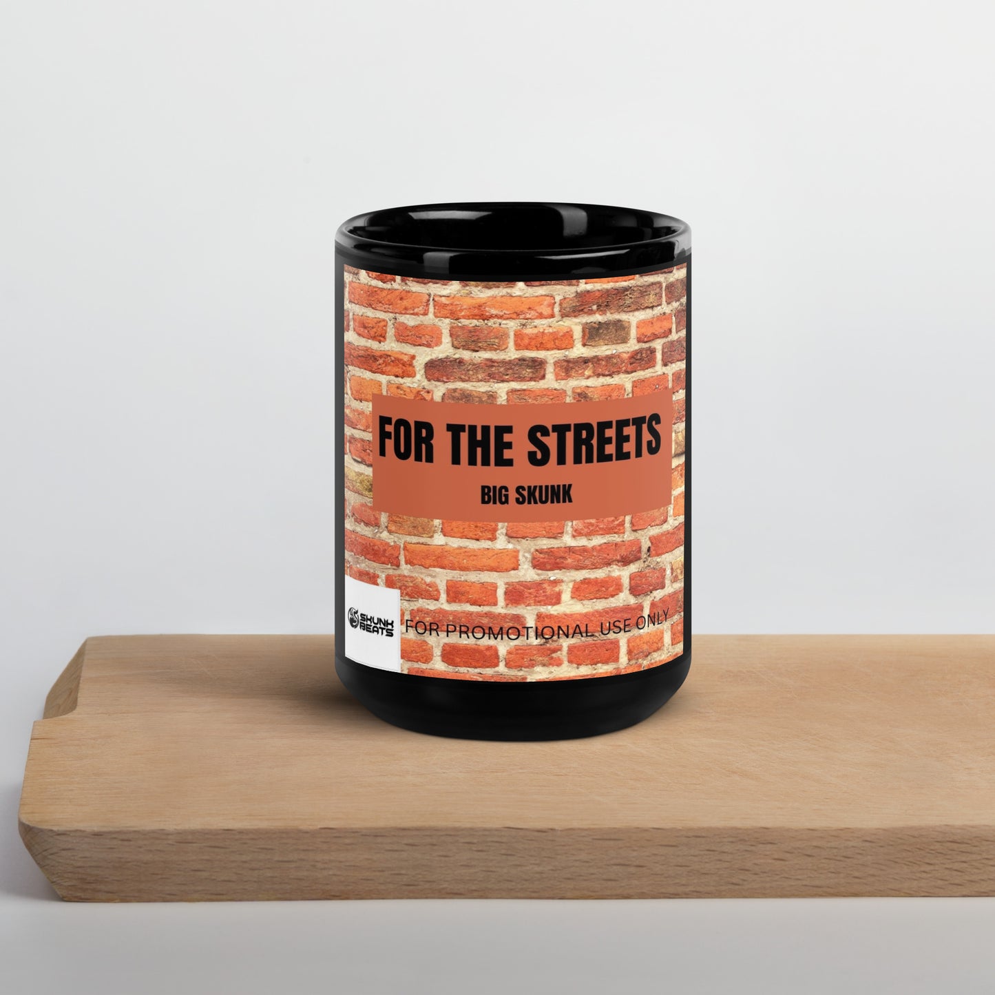 FOR THE STREETS Black Glossy Mug